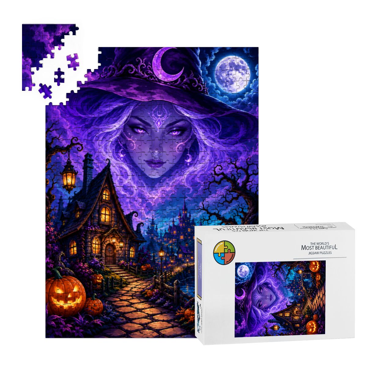 Wooden Jigsaw Puzzles 500 pcs Halloween Witch Night