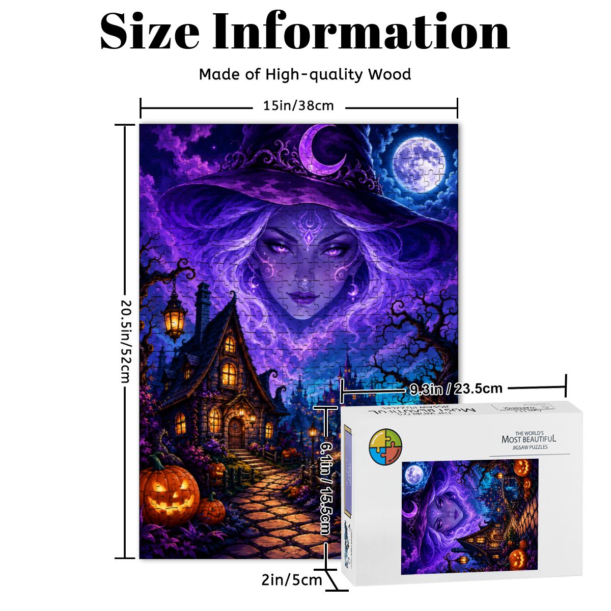 Wooden Jigsaw Puzzles 500 pcs Halloween Witch Night