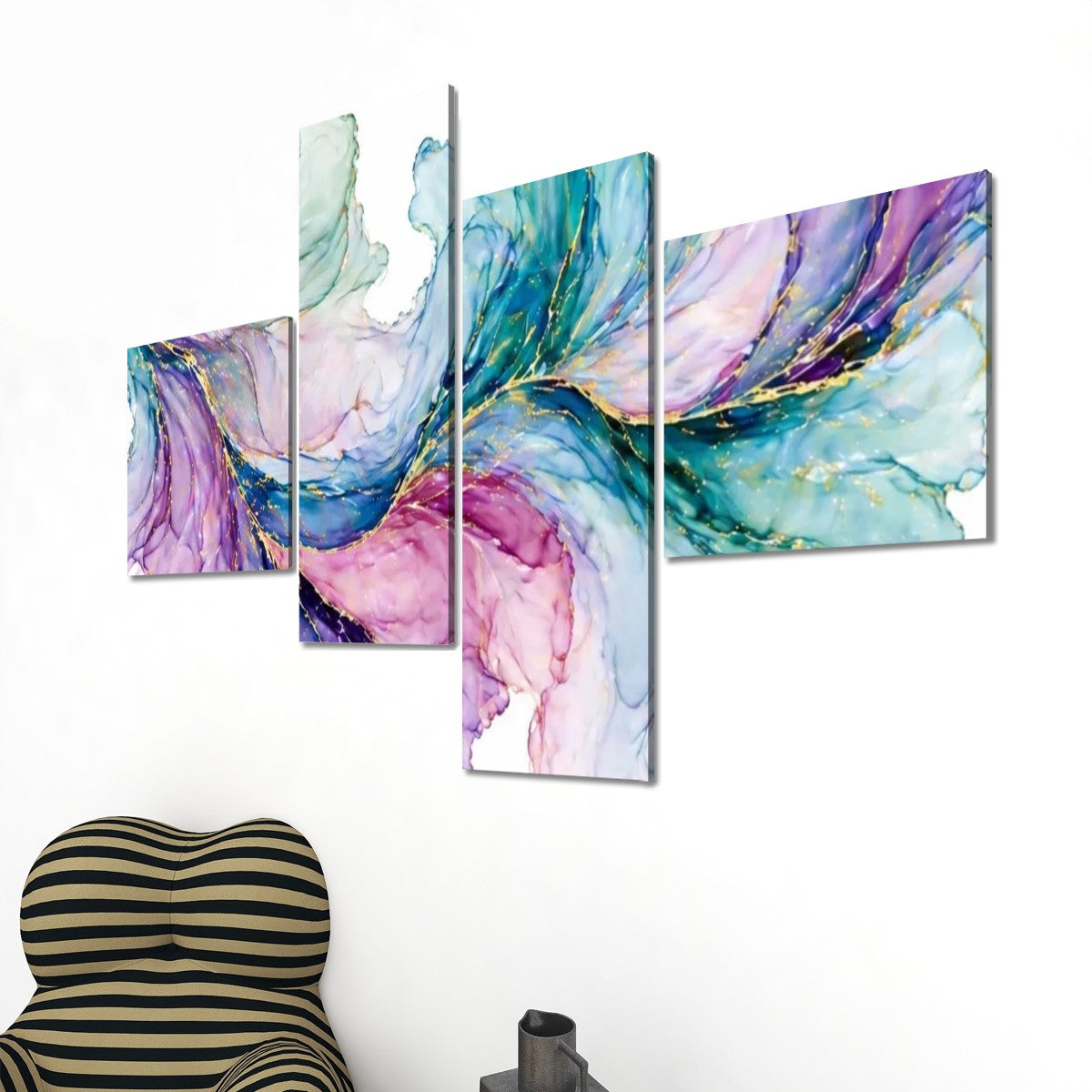 4 Panels Canvas Prints Wall Art Flutter