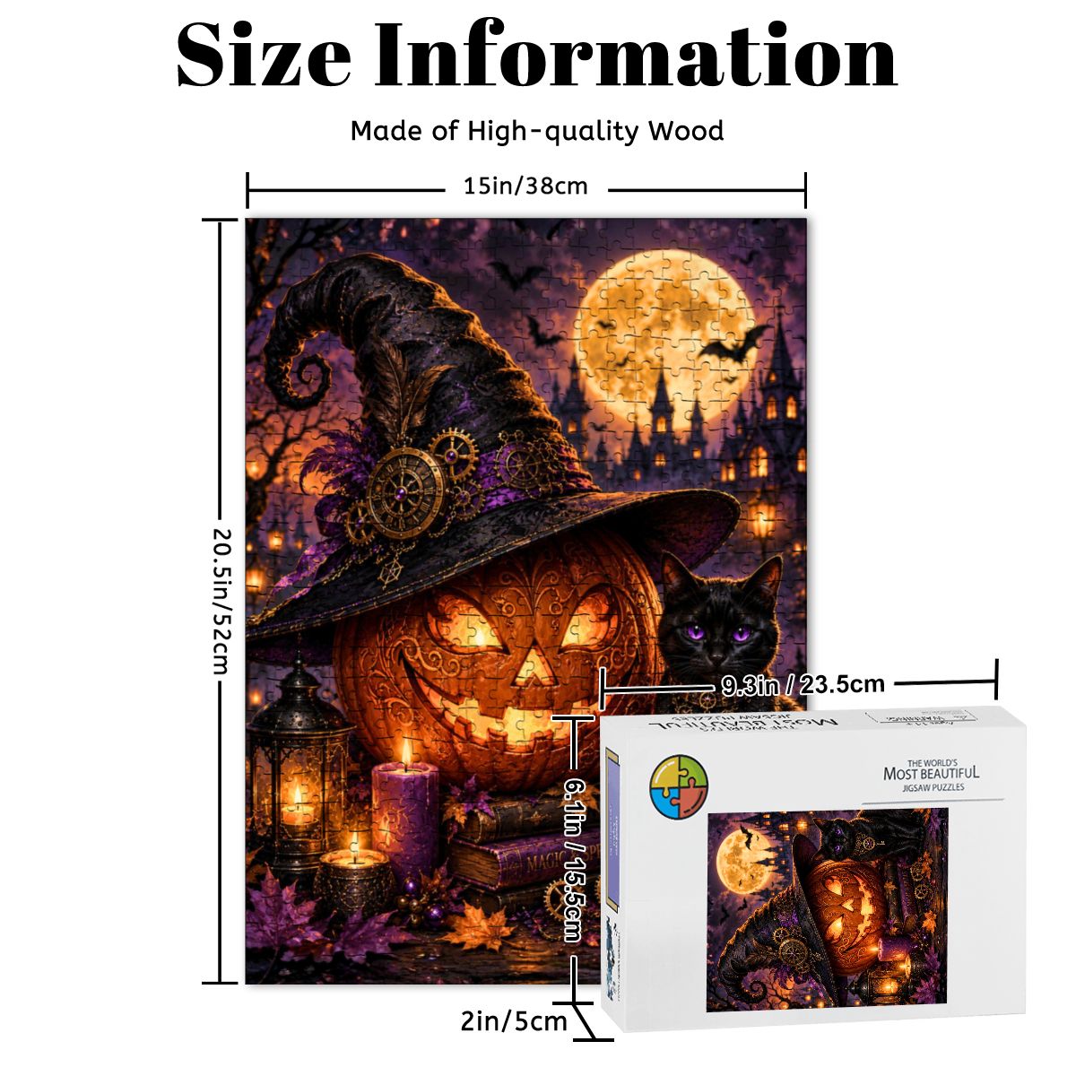 Wooden Jigsaw Puzzles 500 pcs Halloween Pumpkin