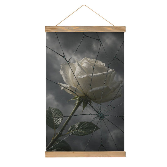 Linen Canvas Wall Art Broken Glass and Rose