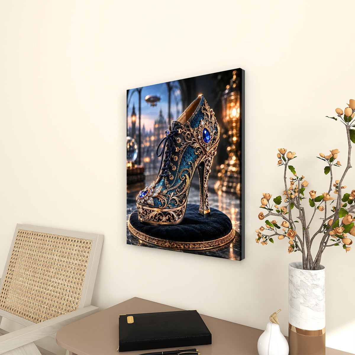 Canvas Prints Wall Art Steampunk Heel Bright Blue