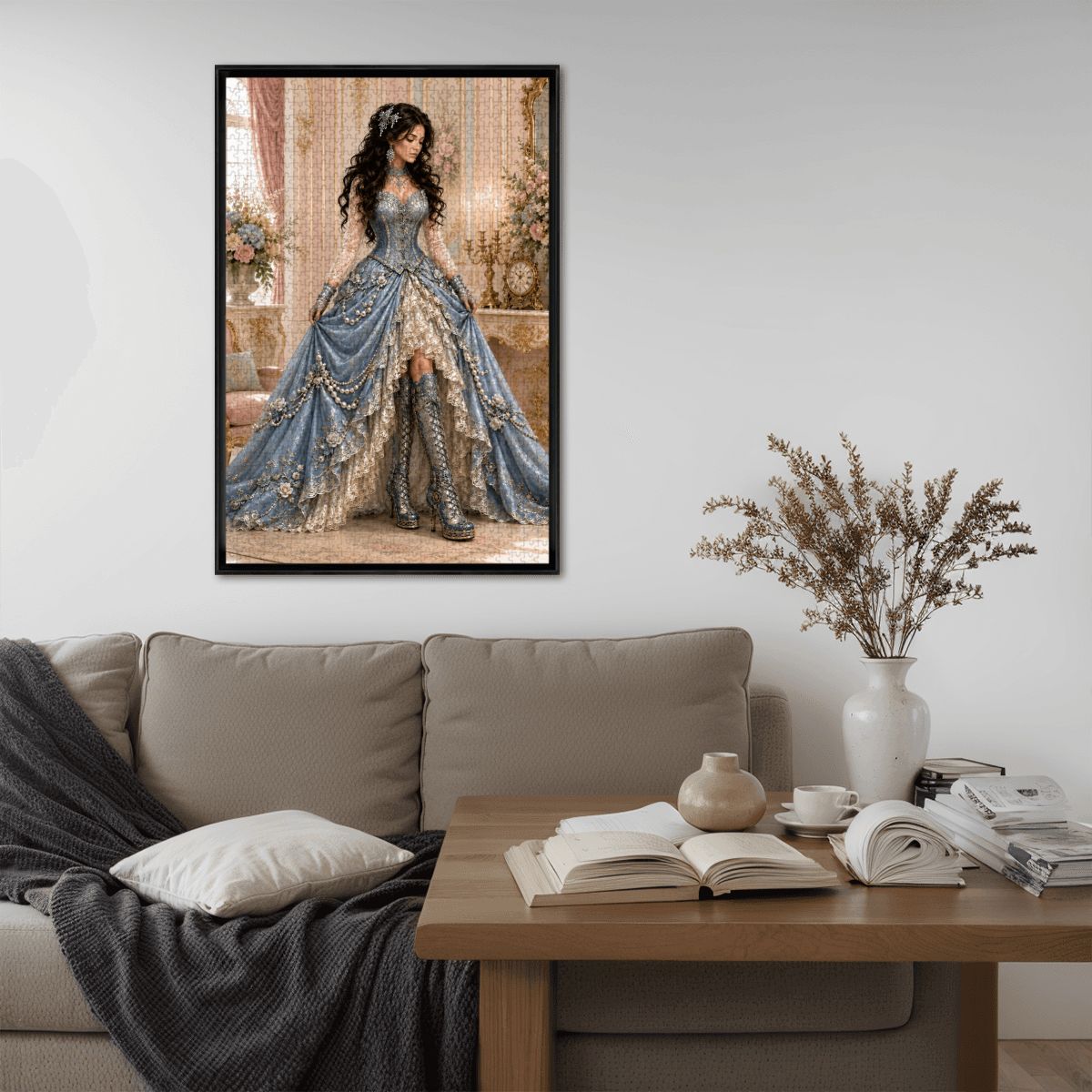 Wooden Jigsaw Puzzles 1000 pcs Steampunk Victorian Woman Light Blue