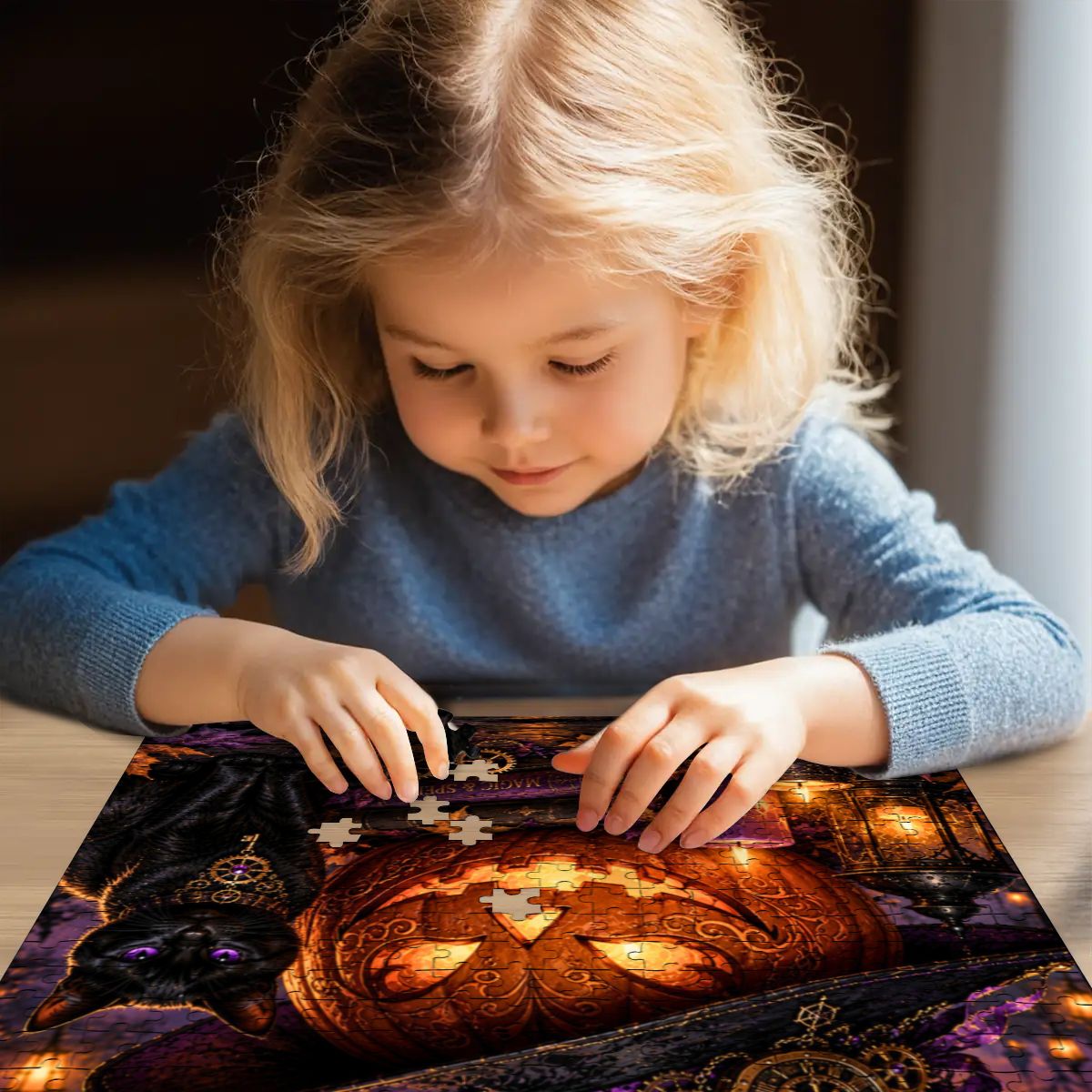 Wooden Jigsaw Puzzles 500 pcs Halloween Pumpkin