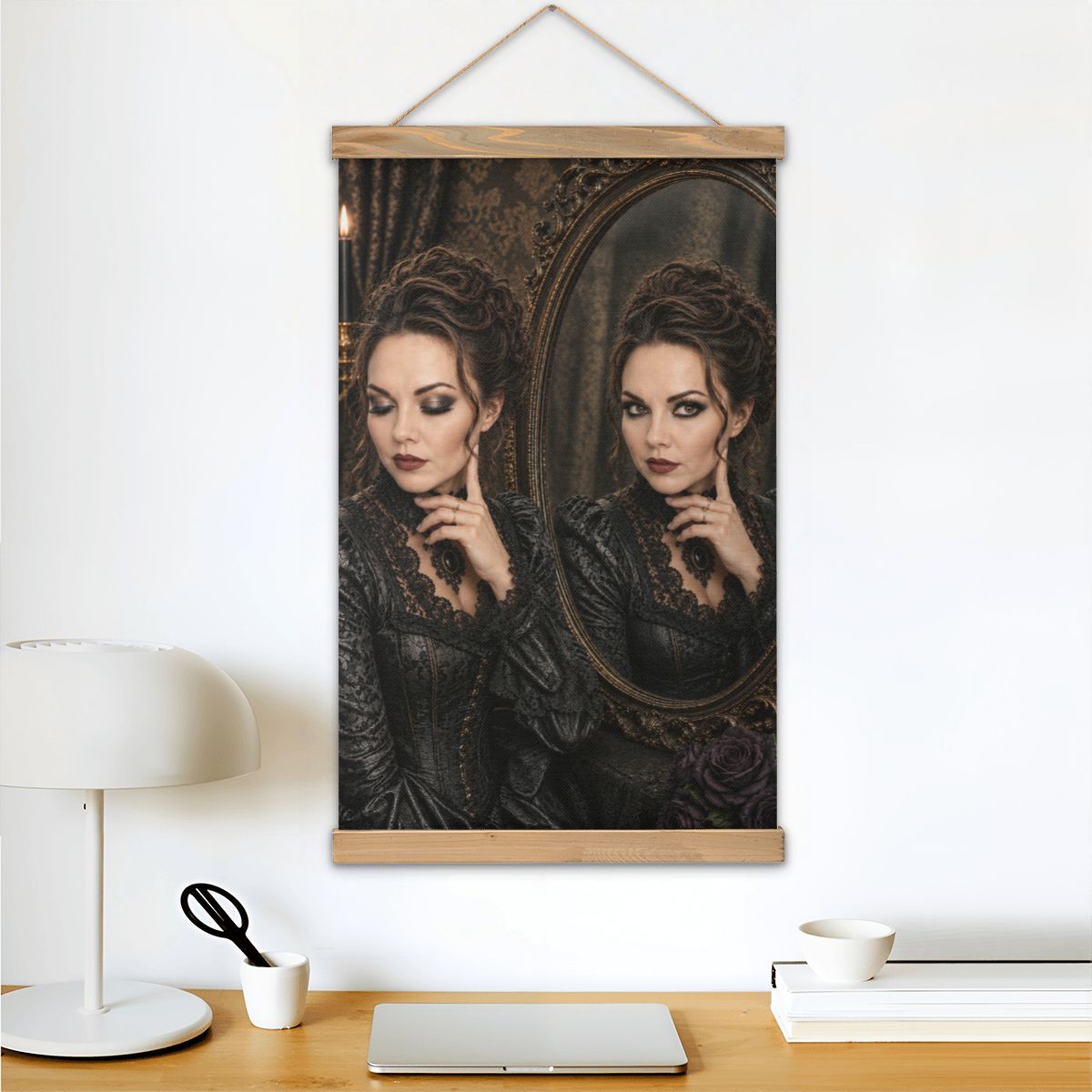 Linen Canvas Wall Art Mirror Mirror