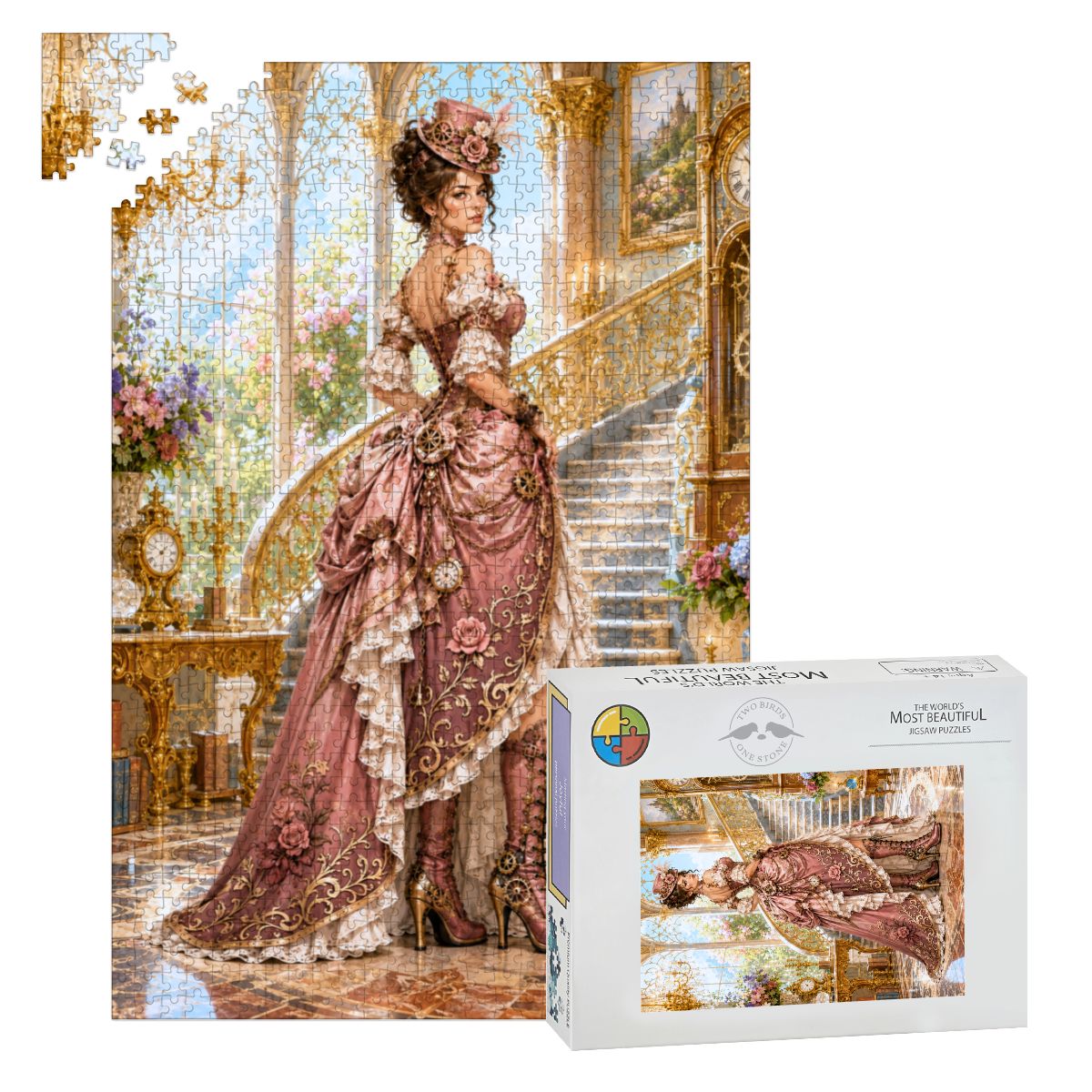 Wooden Jigsaw Puzzles 1000 pcs Steampunk Victorian Woman Light Pink