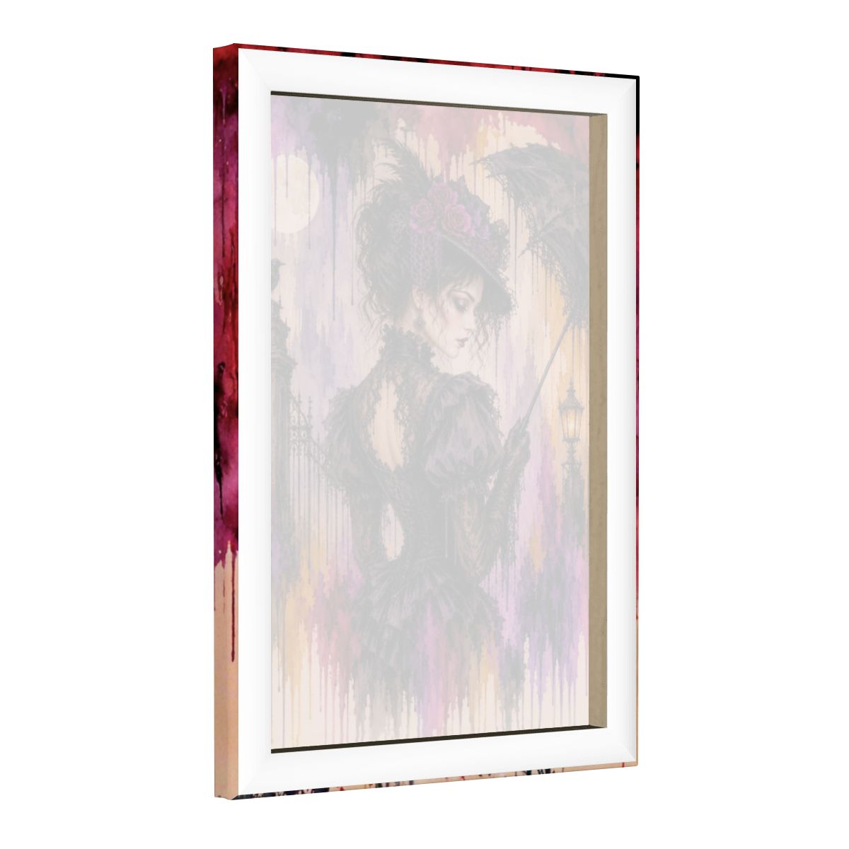 Framed Canvas Painting Victorian Drip Art Goth Rain (Made in USA)