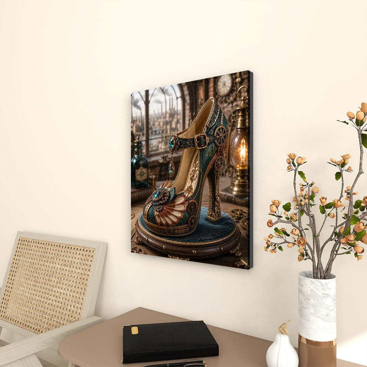 Canvas Prints Wall Art Steampunk Heel Feathers