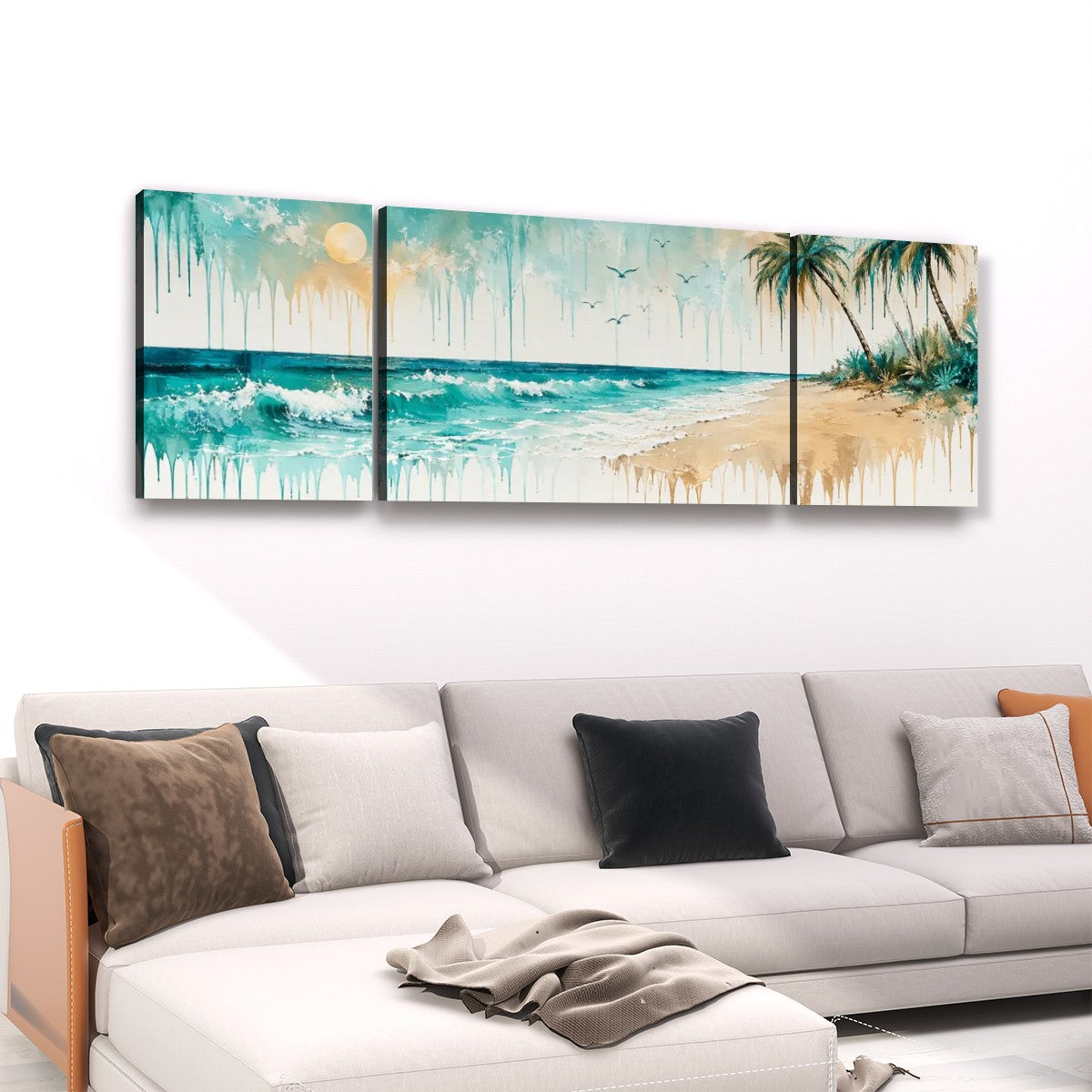 3 Panels Canvas Prints Wall Art Island