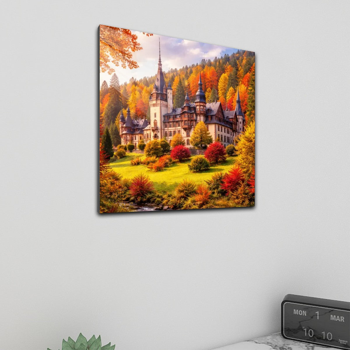 Acrylic Wall Art Prints with Hook Peles Castle in the Fall