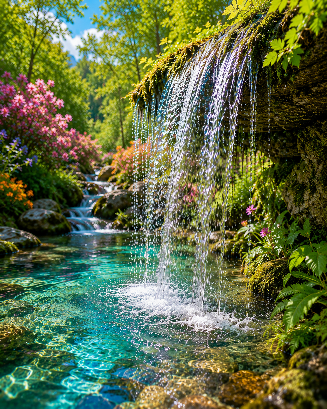 Diamond Art 16"x20" Colorful Island Waterfall