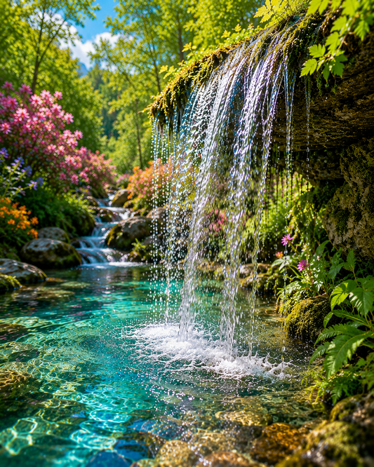 Diamond Art 16"x20" Colorful Island Waterfall
