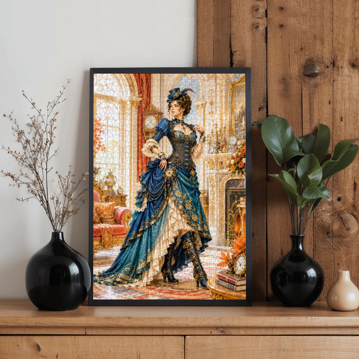 Wooden Jigsaw Puzzles 1000 pcs Steampunk Victorian Woman Blue