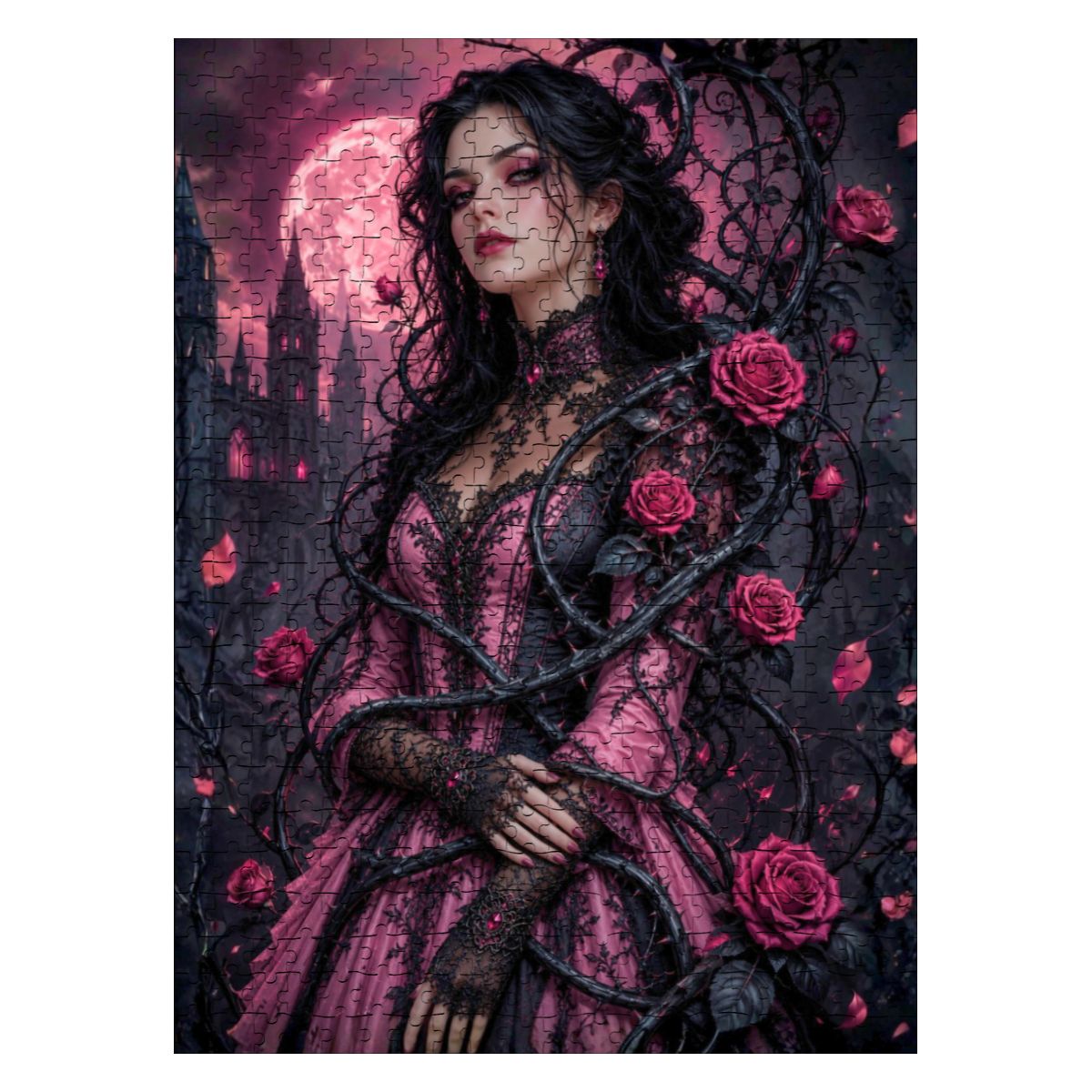 Wooden Jigsaw Puzzles 500 pcs Gothic Pink Roses