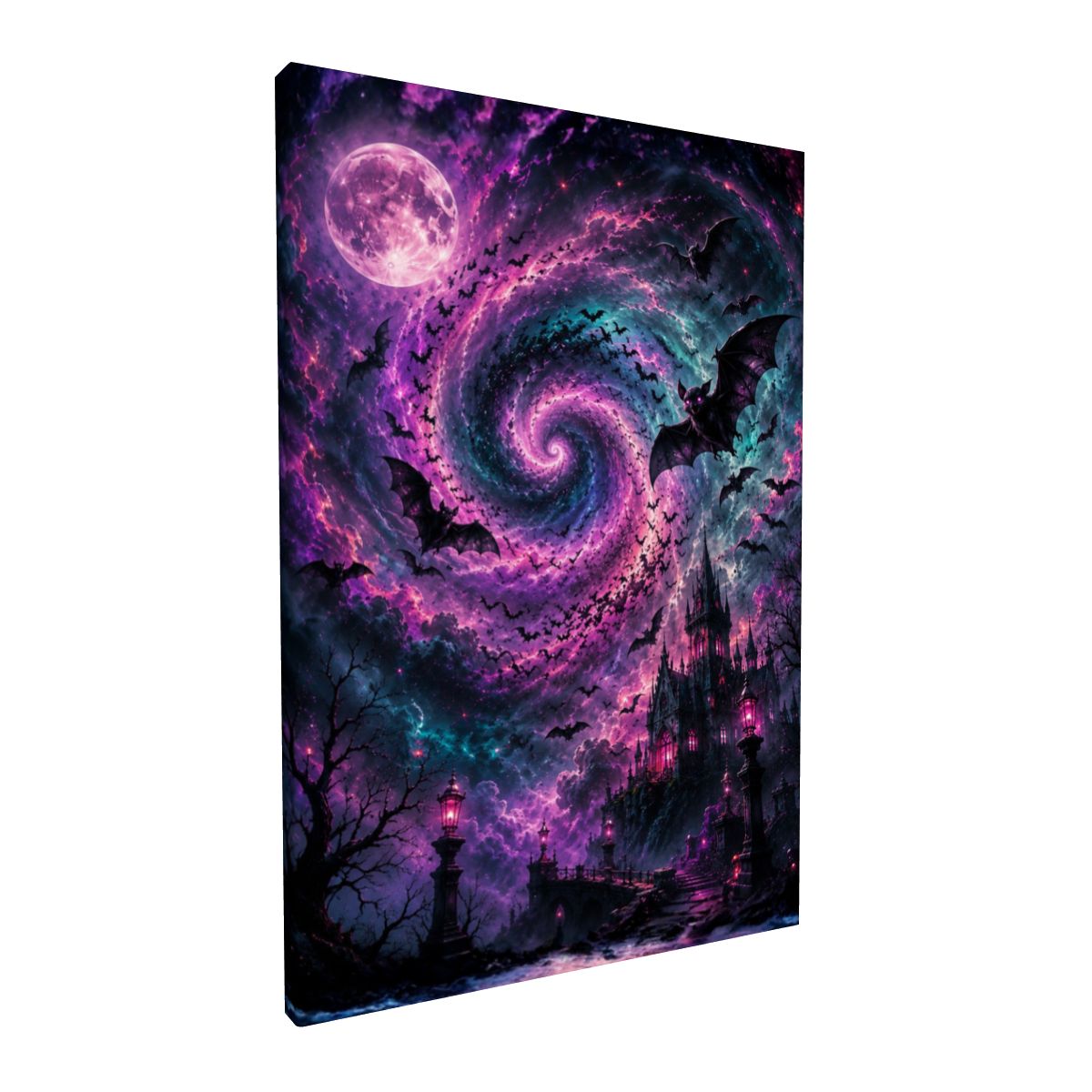 Framed Canvas Painting Halloween Night (Made in USA)