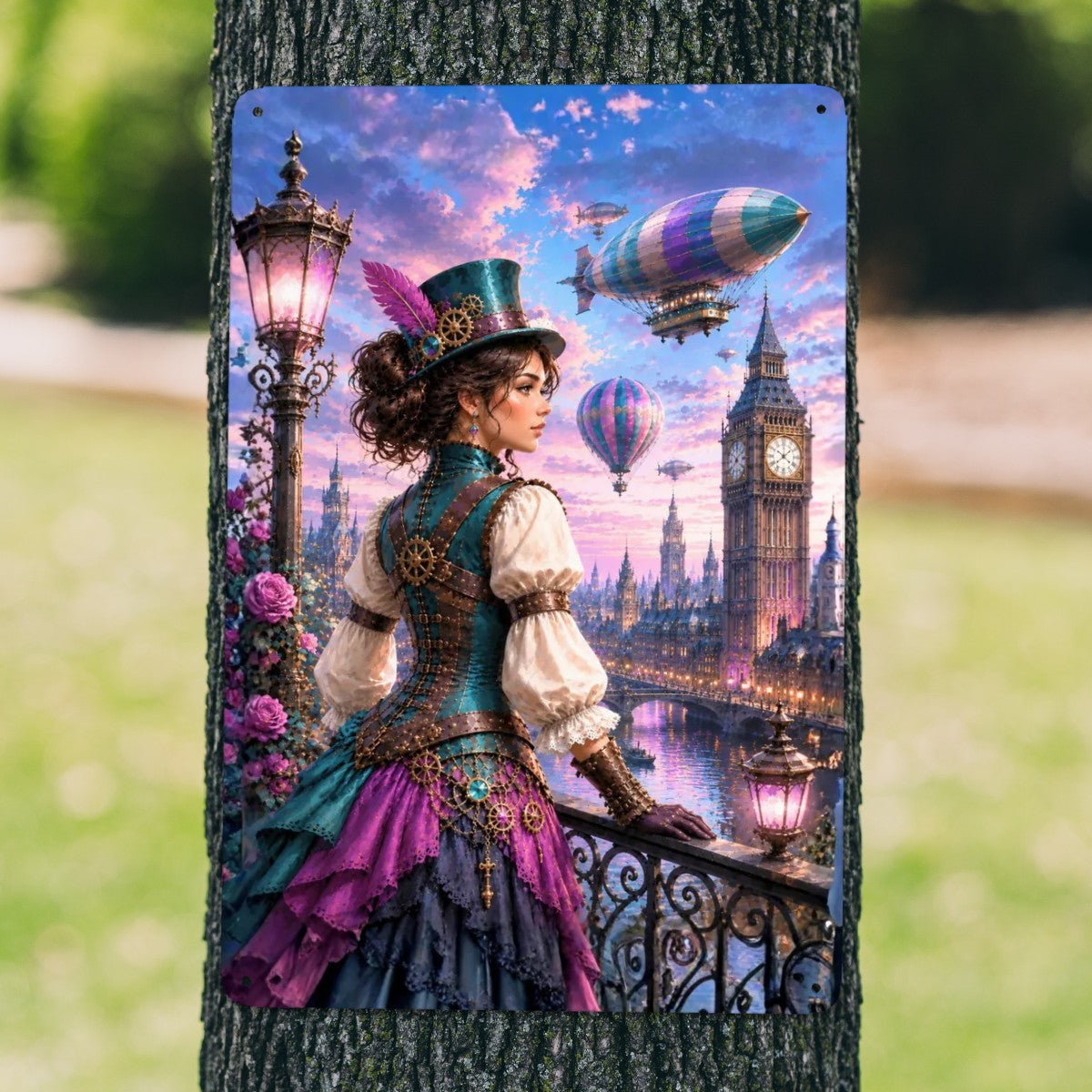 Tin Sign (Made in USA) Steampunk Woman