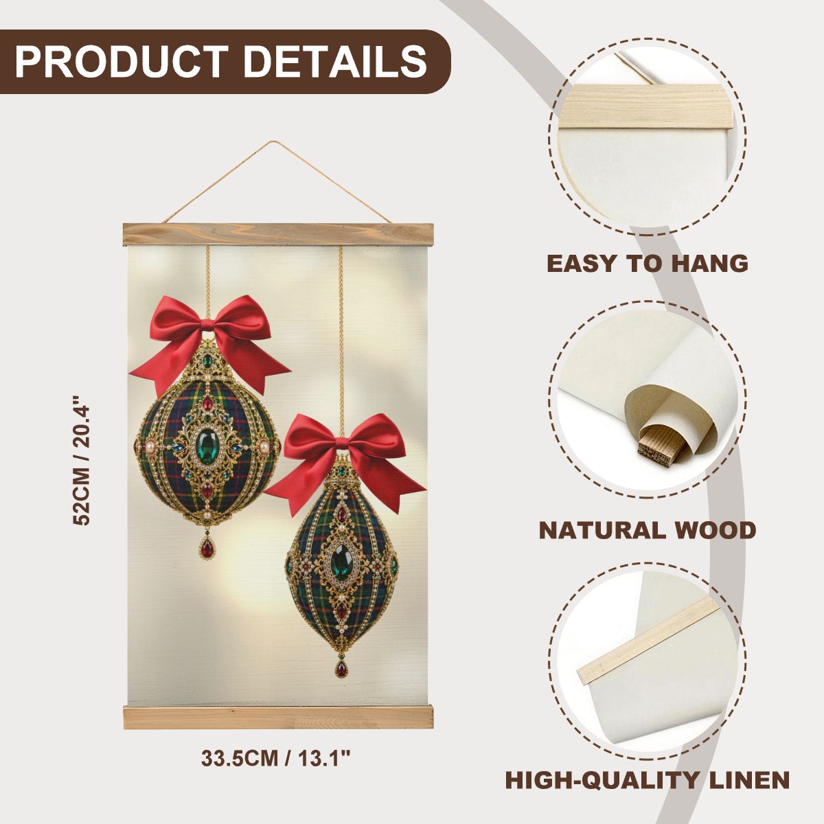 Linen Canvas Wall Art Clan Bruce Christmas Ornaments