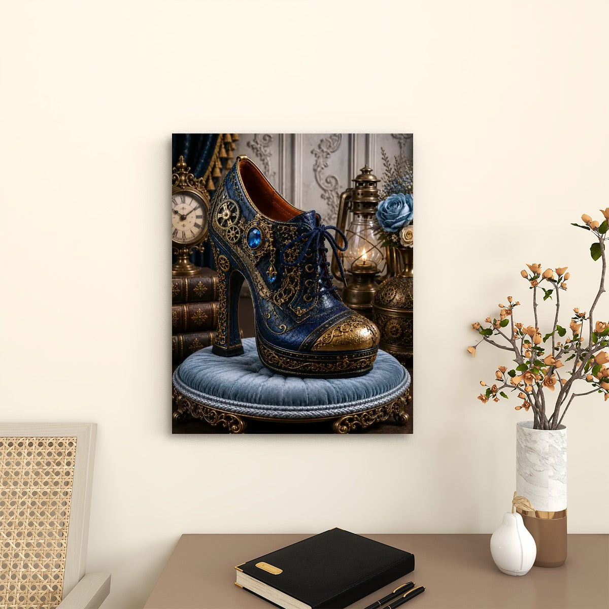 Canvas Prints Wall Art Steampunk Heel Blue