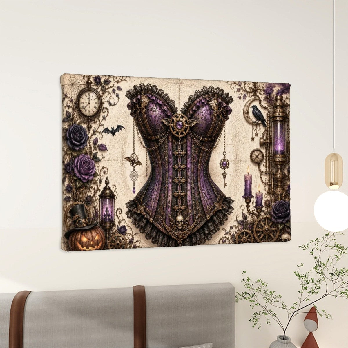 Small Canvas Prints Wall Art Decor Halloween Steampunk Corset