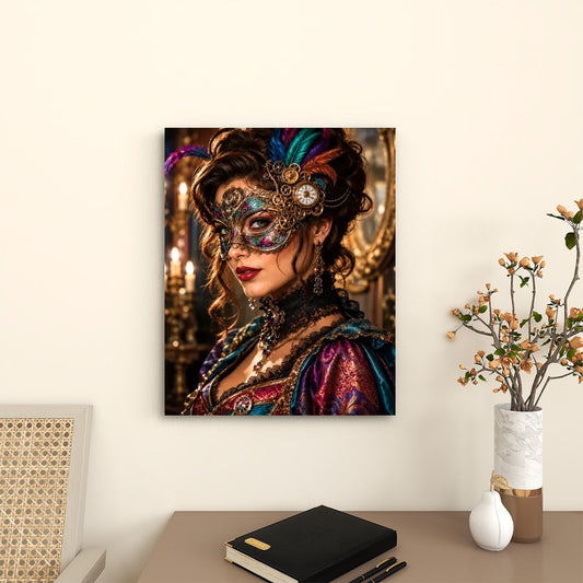 Canvas Prints Wall Art Steampunk Mask Rainbow