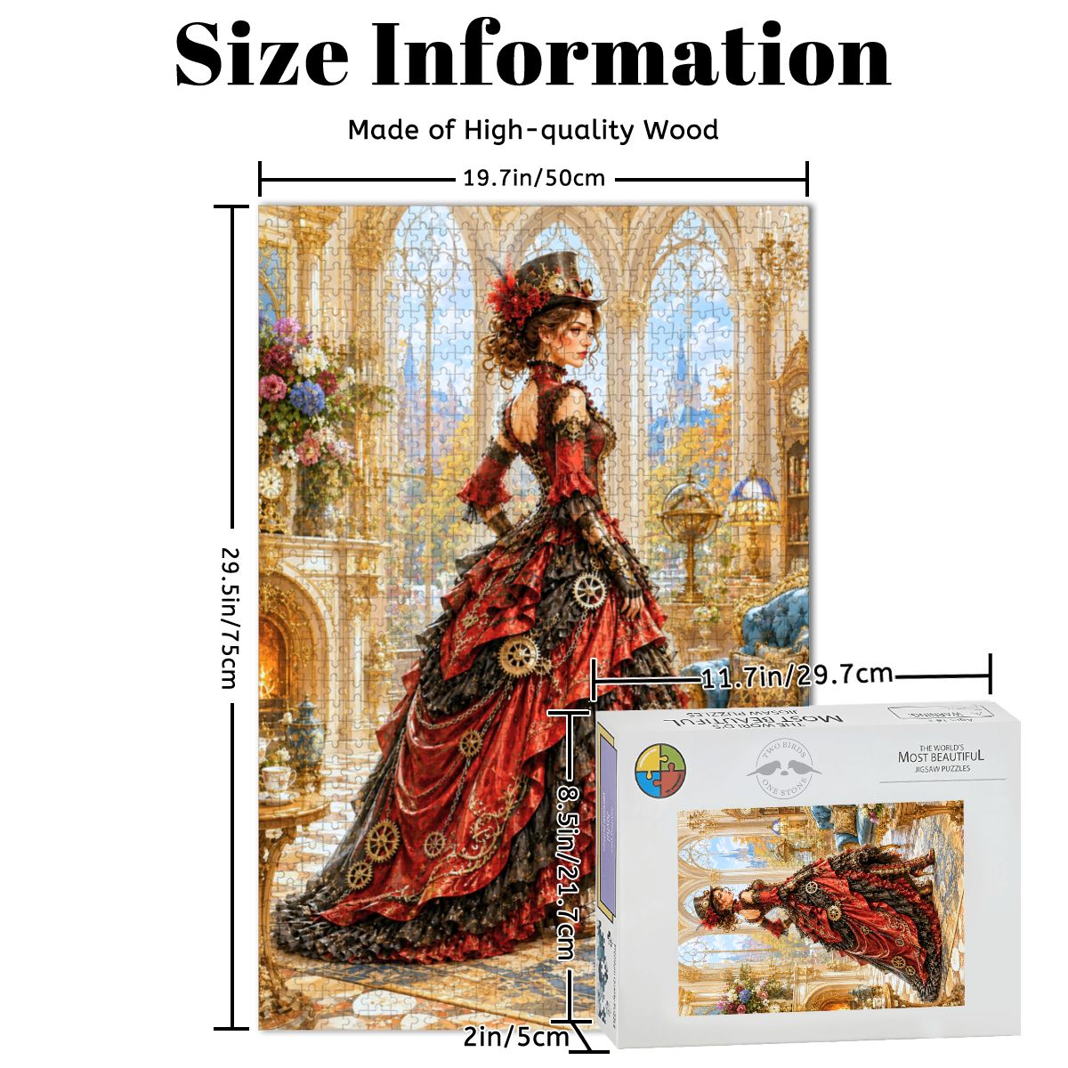 Wooden Jigsaw Puzzles 1000 pcs Steampunk Victorian Woman Red