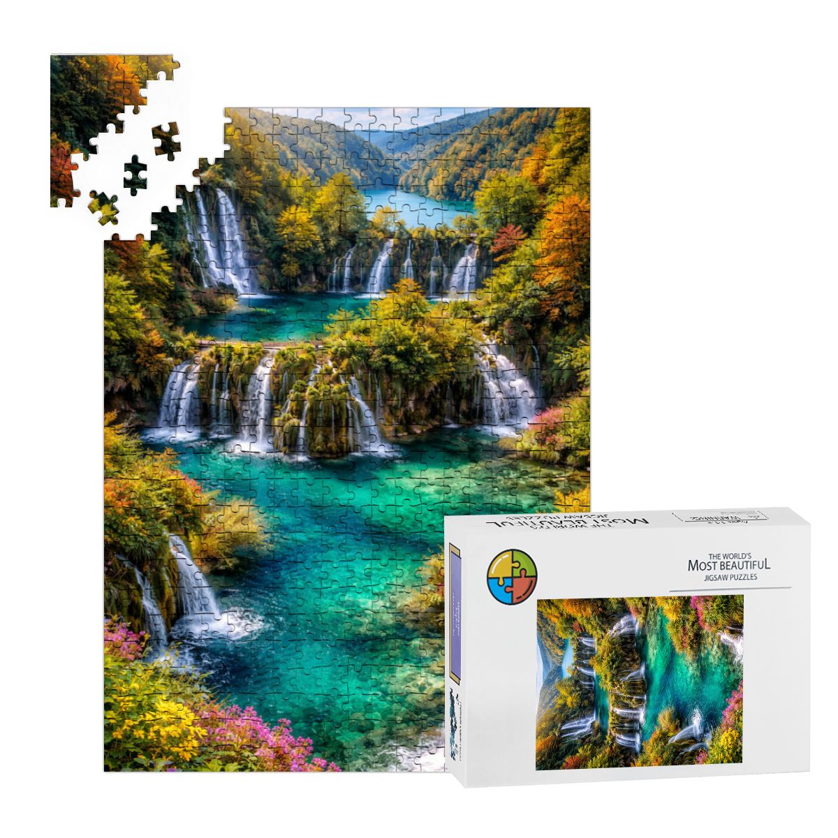 Wooden Jigsaw Puzzles 500 pcs Puzzle Plitvice Lakes waterfall Croatia