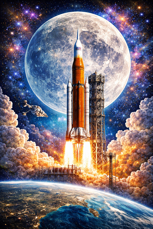 Diamond Art 12x16 2026 NASA Artemis Launch