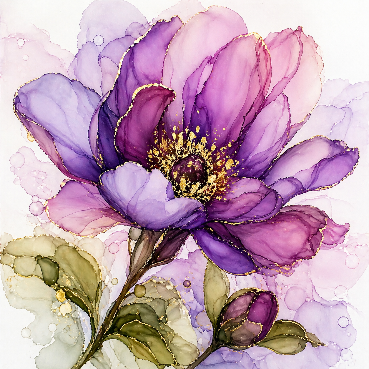 Diamond Art Kit 16x16 Diamond Painting Kit Purple and Pink Flower