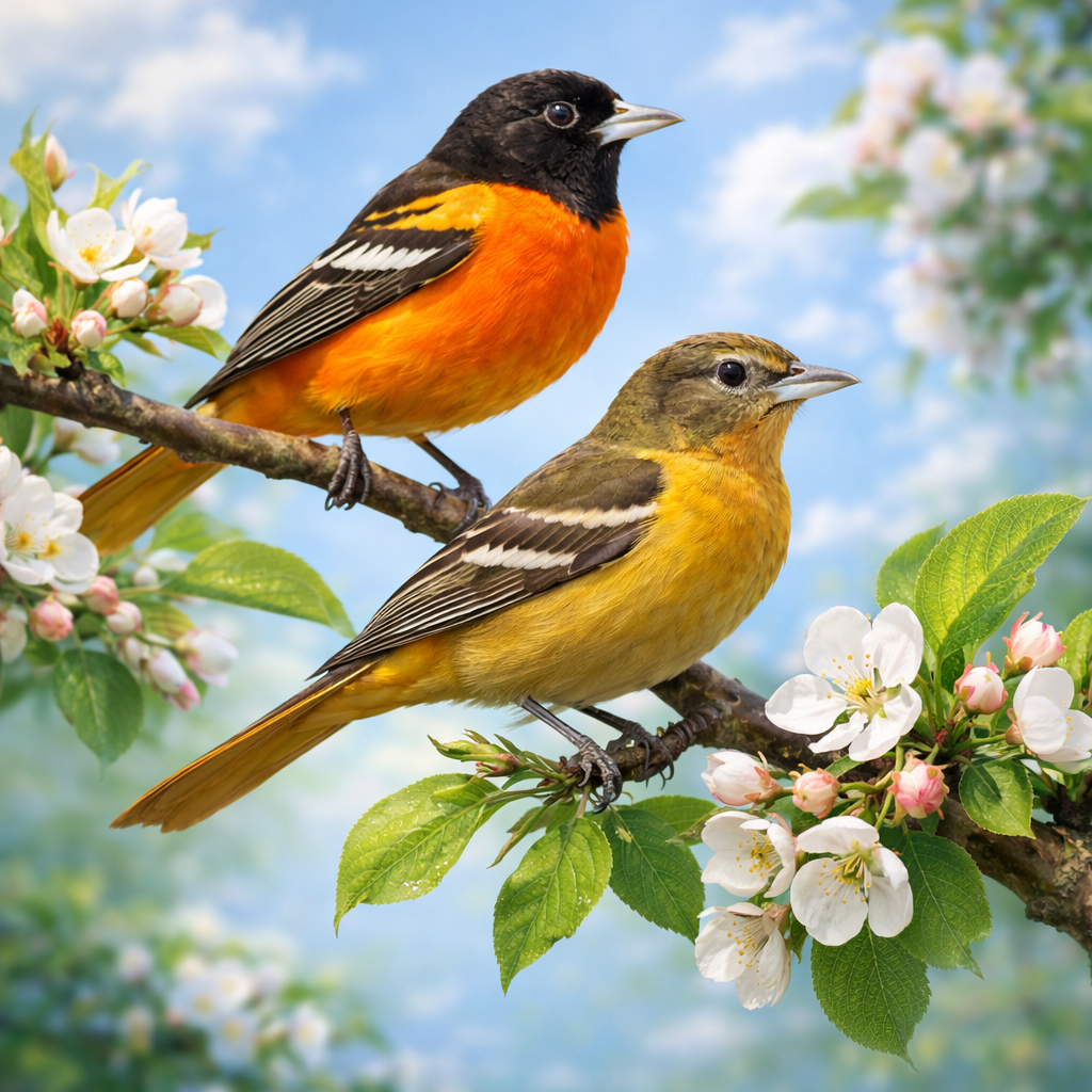 Diamond Art 16x16 Baltimore Oriole bird