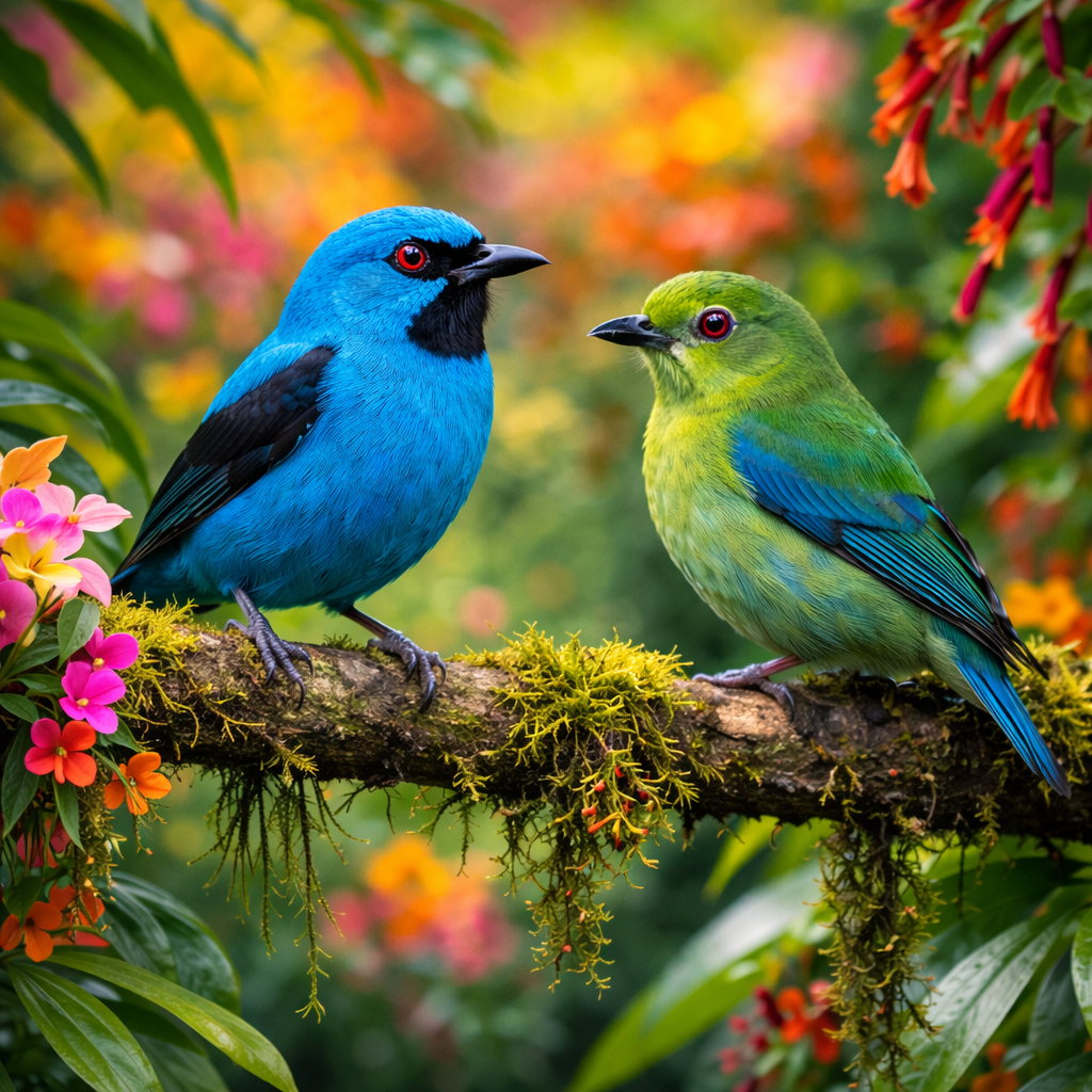 Diamond Art 16x16 Blue Dacnis bird