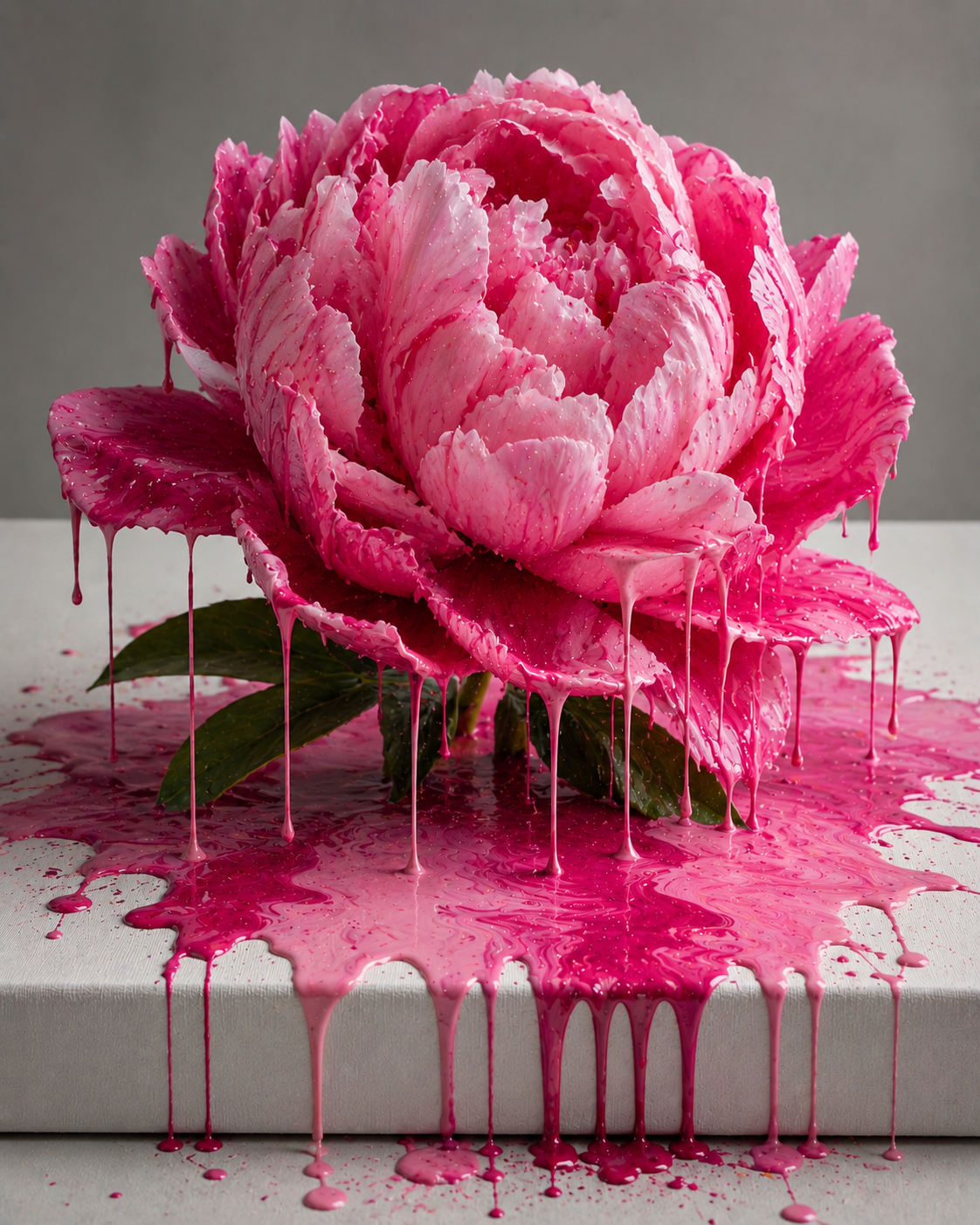 Diamond Art 16x20 Pink Drip Art Peony