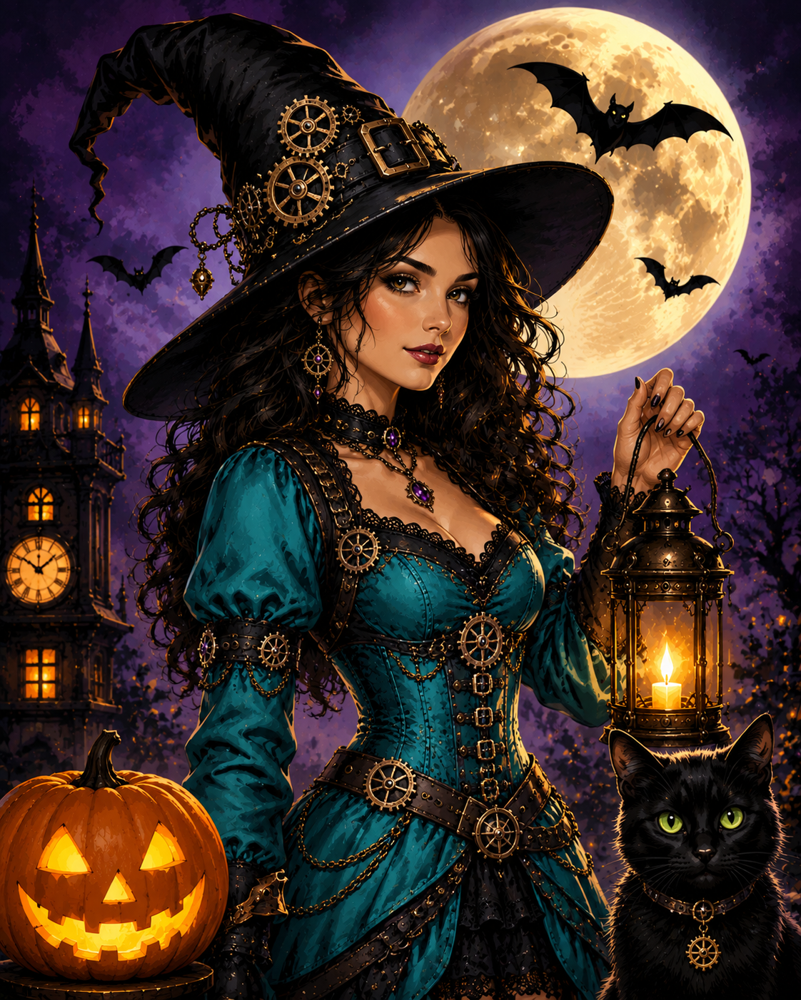 Diamond Art 16x20 Halloween Night Witch