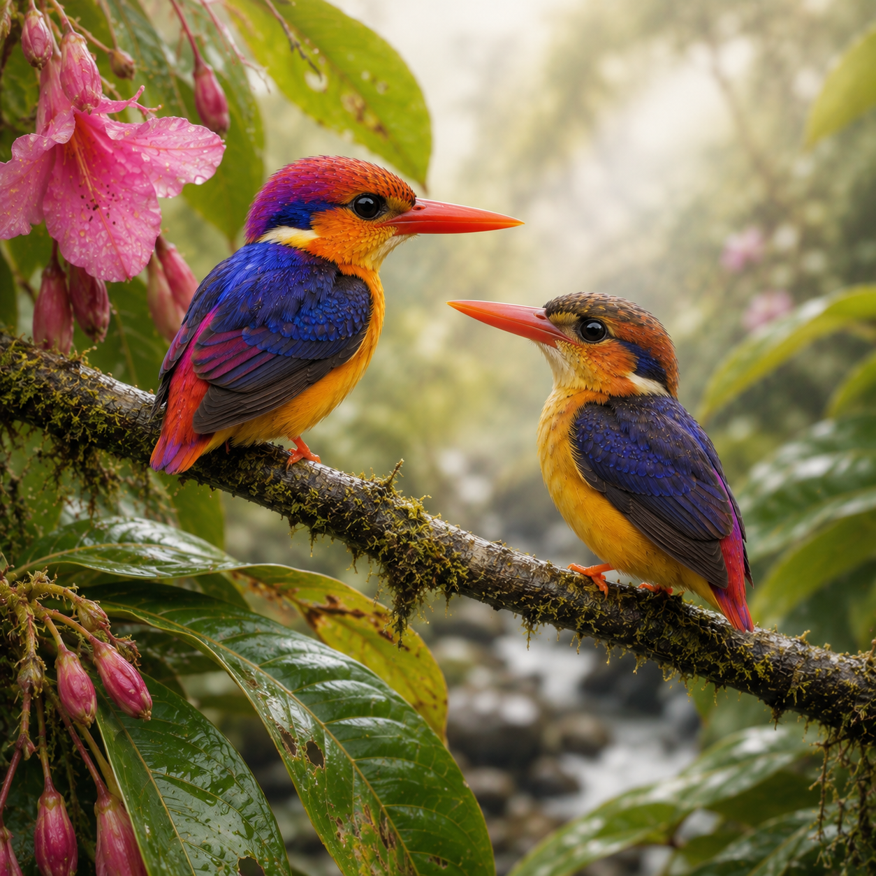 Diamond Painting Kit 16"x16" Oriental Dwarf Kingfisher (Round Drills)