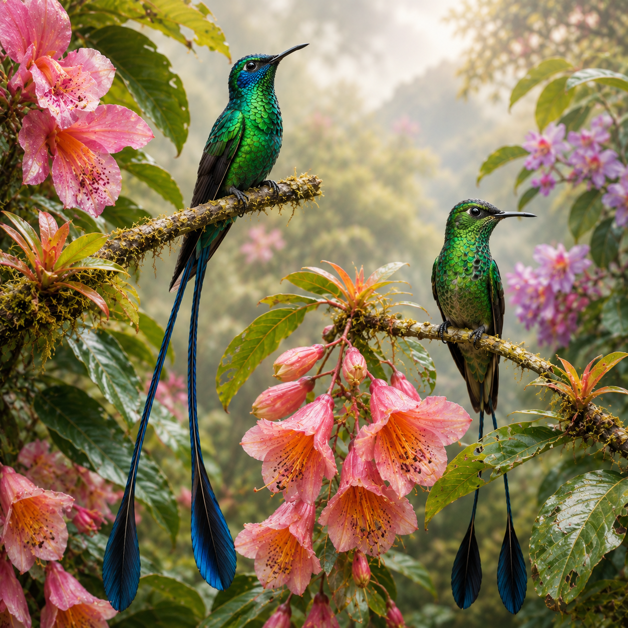 Diamond Painting Kit 16"x16" Long tailed Sylph Bird