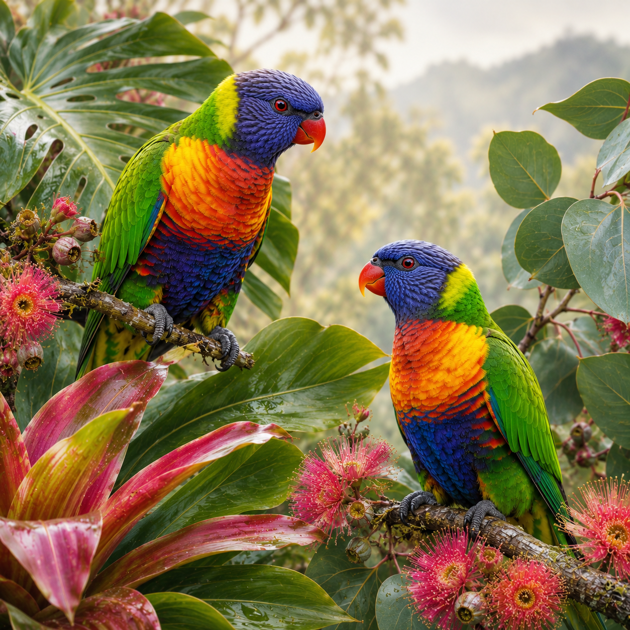 Diamond Painting Kit 16"x16" Rainbow Lorikeet Bird