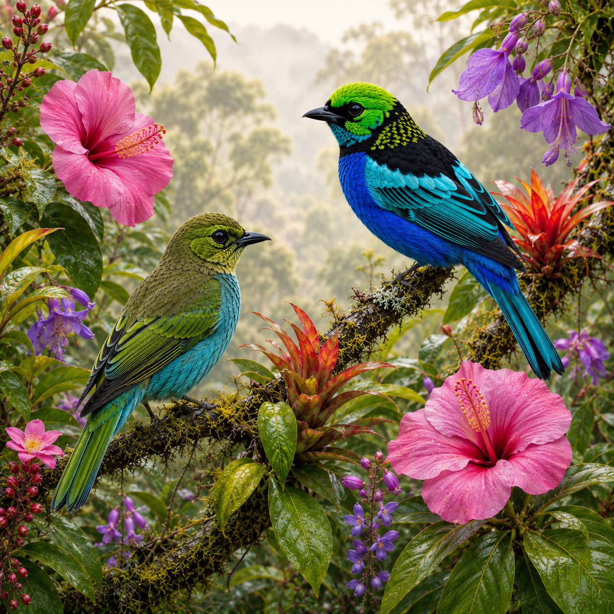 Diamond Painting Kit 16"x16" Paradise Tanager (Round Drills)