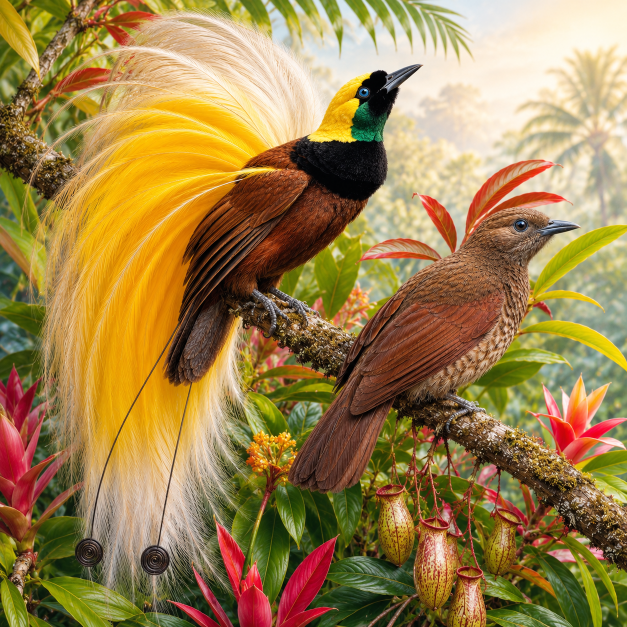 Diamond Painting Kit 16"x16" Golden Bird-of-Paradise