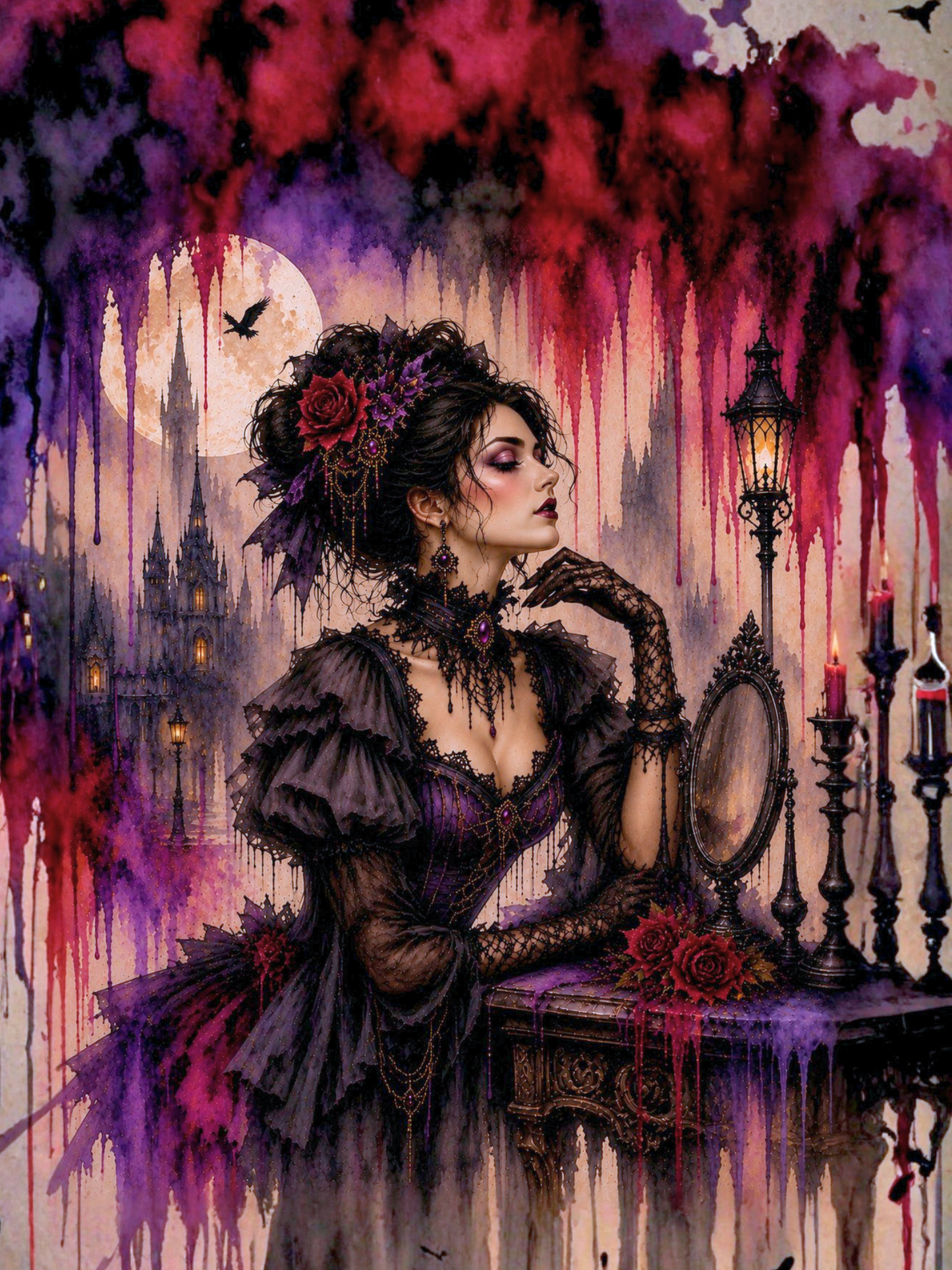 Diamond Painting Kit 16"x16" Gothic Victorian Woman