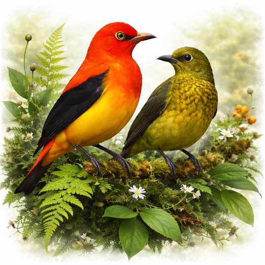 Diamond Art 16x16 Flame Bowerbird bird