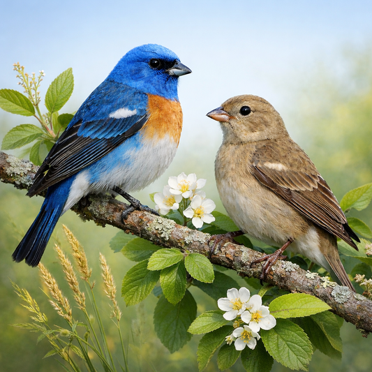 Diamond Art 16x16 Lazuli Bunting bird