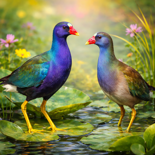 Diamond Art 16x16 Purple Gallinule bird