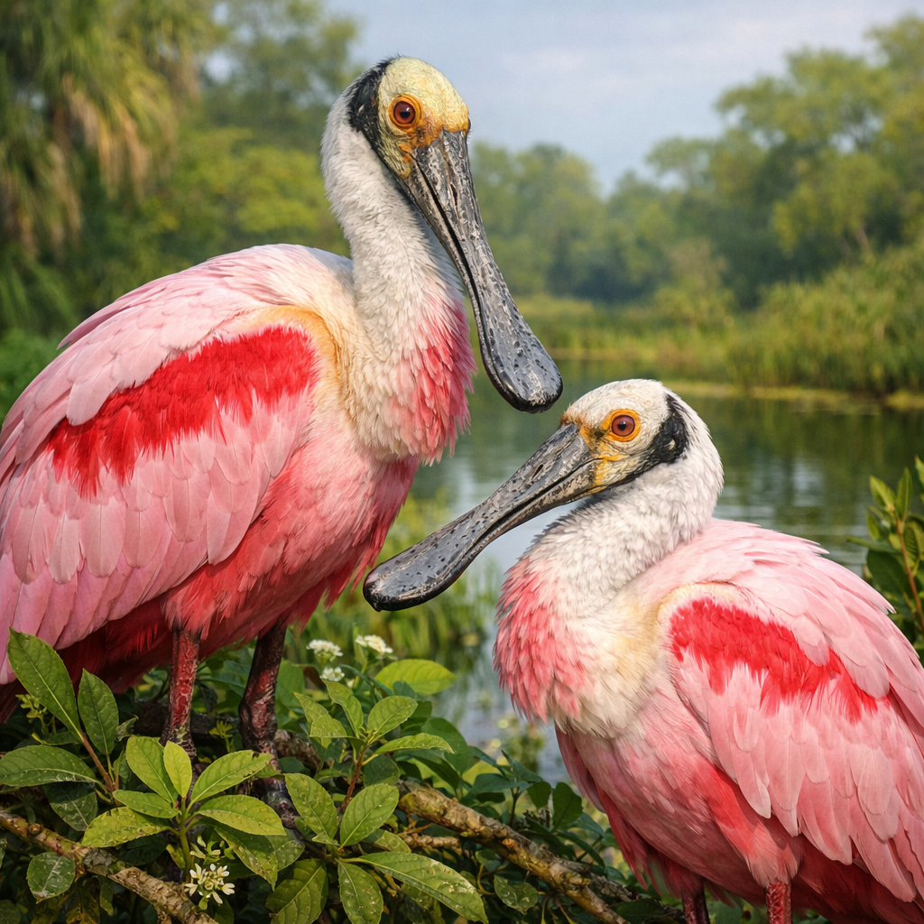 Diamond Art 16x16 Roseate Spoonbill bird