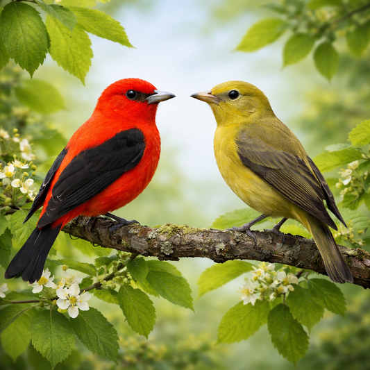 Diamond Art 16x16 Scarlett Tanager bird