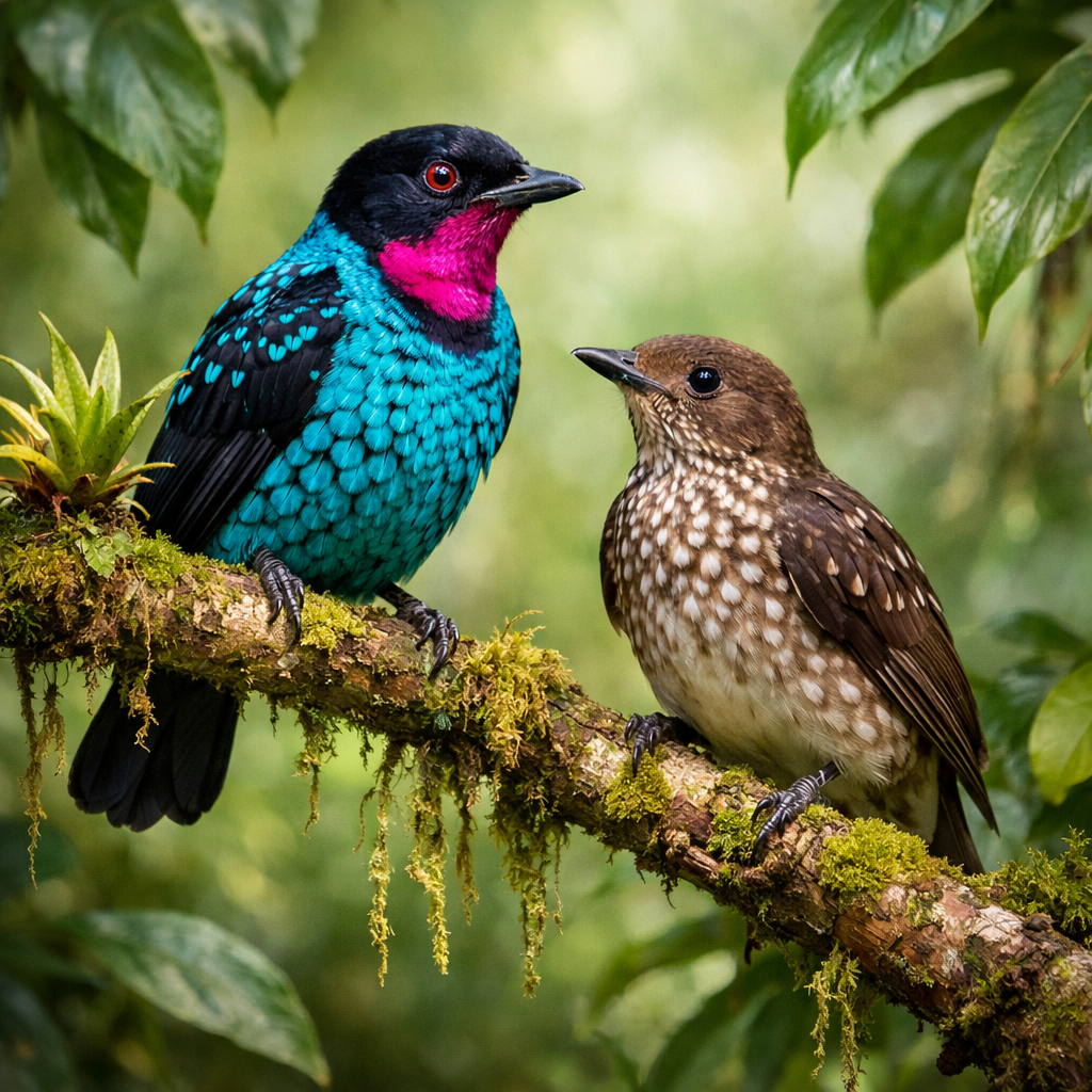 Diamond Art 16x16 Spangled Cotinga bird
