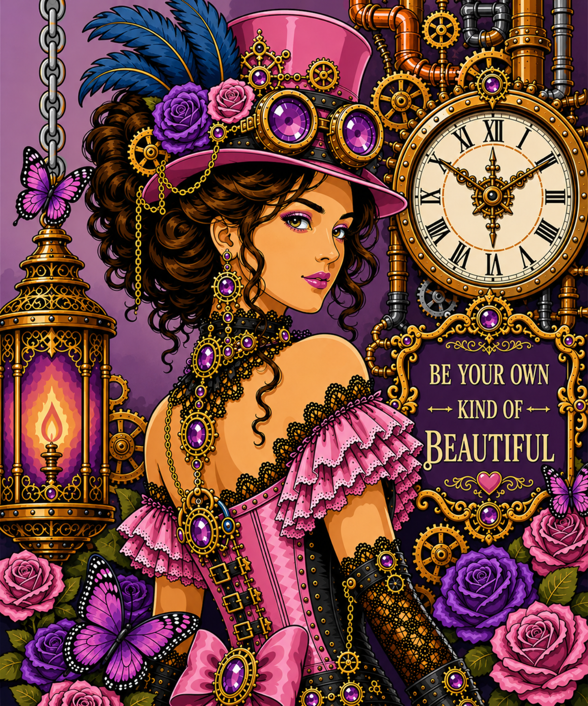 Diamond Painting Kit 20"x20" Steampunk Girl (Round)
