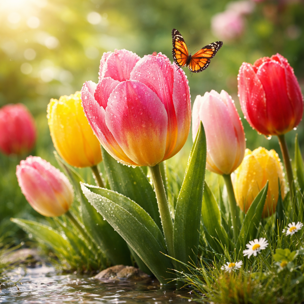 Diamond Art 16x16 Flower Tulips