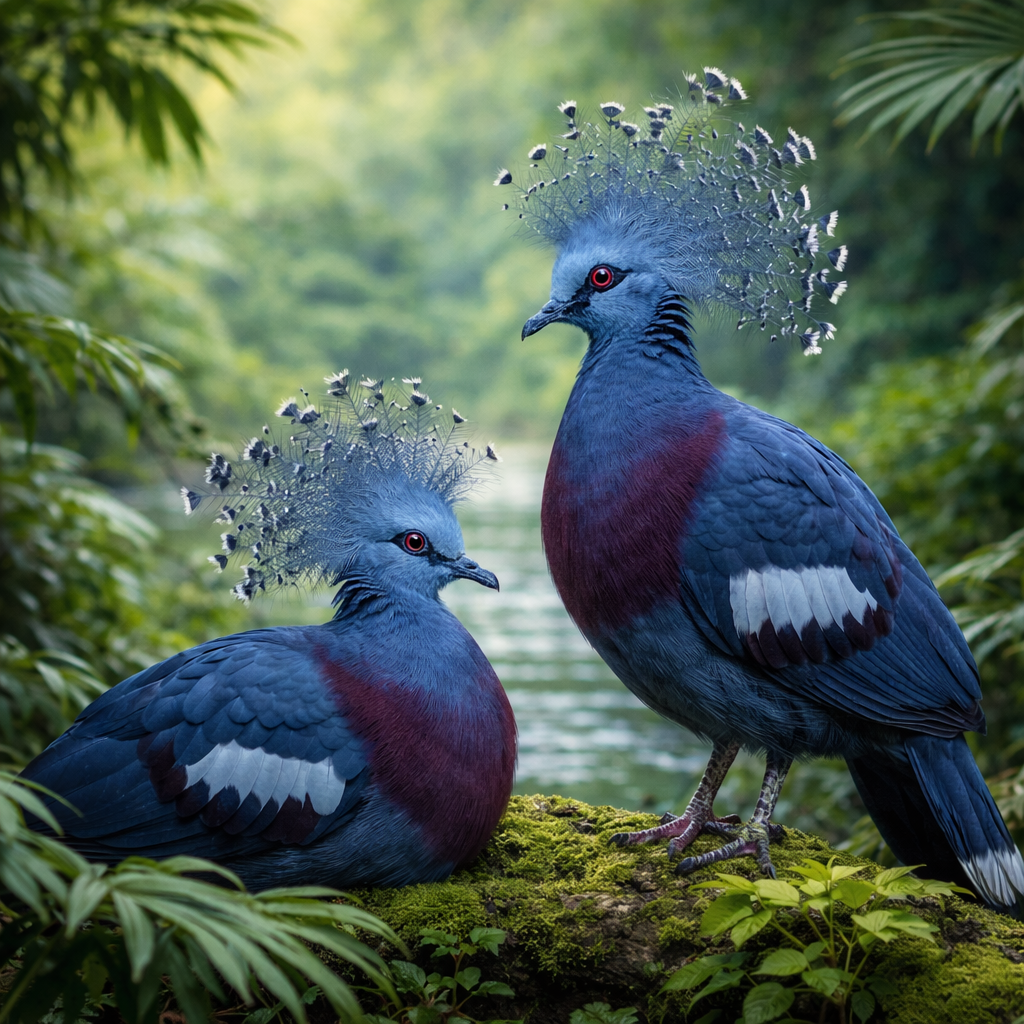 Diamond Art 16x16 Victoria Crowned Pigeon Bird