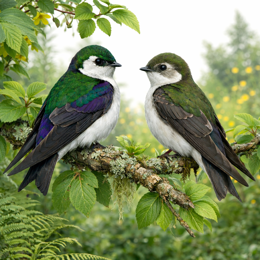 Diamond Art 16x16 Violet Green Swallow Bird
