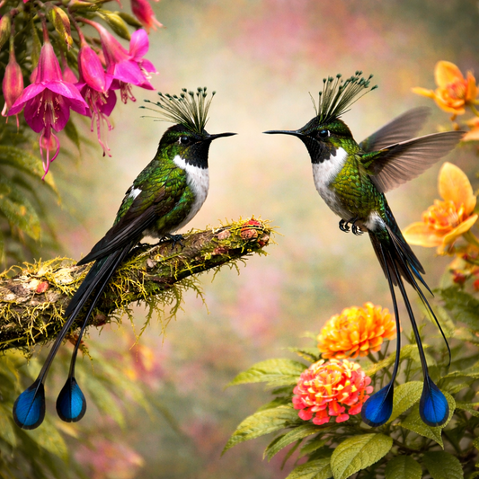 Diamond Art 16x16 Wire Crested Thorntail Bird