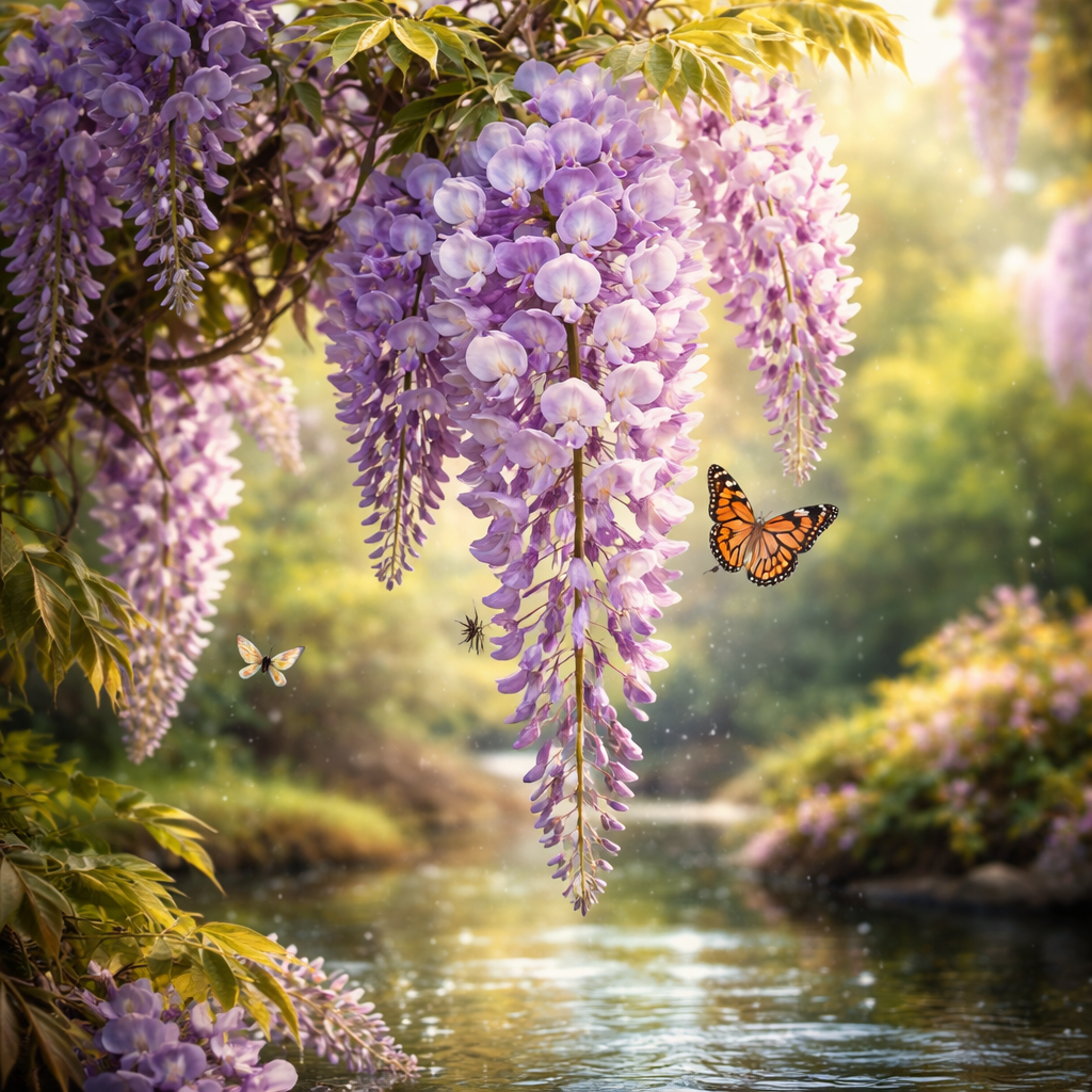 Diamond Art 16x16 Flower Wisteria